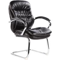 Конференц-кресло Easy Chair 515 черное (рециклированная кожа с компаньоном, металл хромированный)