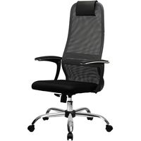 Кресло для руководителя Easy Chair SU-B-8 158/осн.001   серое/чёрное  (ткань, металл)