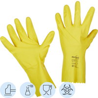 Перчатки КЩС латексные Manipula Specialist Блеск L-F-01/CG-941 с  хлопковым напылением желтые (размер 9-9.5, L)