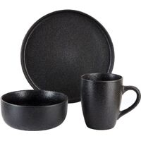 Набор столовой посуды на 4 персоны Nouvelle Home Black Stone 12  предметов керамика черный (0540165)