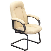 Конференц-кресло CH 400 бежевое (экокожа, металл черный)