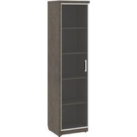 Шкаф для документов Wood&Stone СФ-534581 со стеклом (бетон чикаго  тёмный/дрифтвуд/графит, 537х454.5х2083 мм)