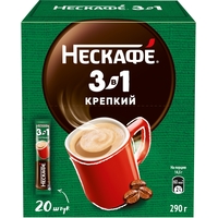 Кофе порционный растворимый Nescafe 3 в 1 крепкий 20 пакетиков по 14.5 г