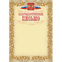 Благодарственное письмо А4 250 г/кв.м (15 штук в упаковке, КЖ-159)