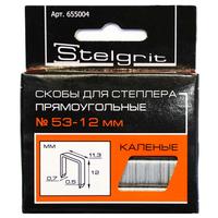 Скобы для строительного степлера Stelgrit тип 53, 12 мм 1000 шт (655004)