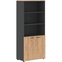 Шкаф для документов Jay JHC 85.5 полузакрытый (дуб бофорд/антрацит,  856х452х1949 мм)