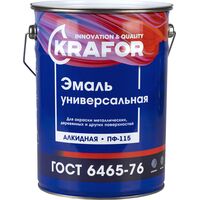 Эмаль универсальная Krafor синяя глянцевая 6 кг