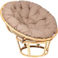 Кресло TetChair Papasan Eco коричневое (экошерсть, ротанг)