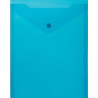 Папка-конверт на кнопке A5 синяя 180 мкм (вертикальное размещение, 10 штук в упаковке)