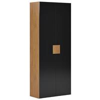 Шкаф комбинированный KYU 1215U (дуб кендал/черный матовый, 900х420х2200  мм)