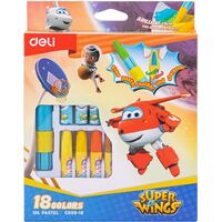 Пастель масляная Deli Super Wings шестигранная 18 цветов
