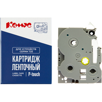 Картридж Комус TZE-411 для принтера этикеток Brother (6 мм х 8 м, цвет  ленты красный, шрифт черный)
