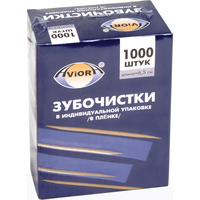Зубочистки бамбуковые Aviora 1000 штук в полипропиленовой упаковке