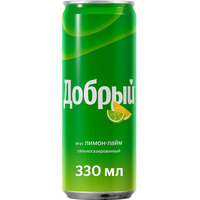 Напиток Добрый лимон-лайм газированный 0.33 л