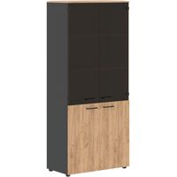 Шкаф для документов Jay JHC 85.2C со стеклом (дуб бофорд/антрацит,  856х452х1949 мм)