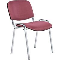 Стул офисный Easy Chair ИЗО/ISO бордовый ткань металл хромированный,  поперечина (диаметр) 18 мм (244440)