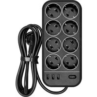 Сетевой фильтр Powercom SP-08 USB03AB на 8 розеток 3 метра