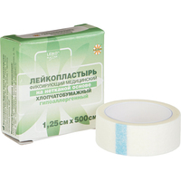 Пластырь фиксирующий Leiko plaster 1.25х500 см нетканая основа