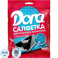 Салфетка хозяйственная Dora микрофибра 30х30 см 200 г/кв.м синяя