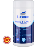 Салфетки влажные для экранов LUSCAN (Attache Selection)  с  антистатическим эффектом 11.2x11 см (100  штук в тубе)