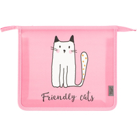 Папка для тетрадей Комус Класс Friendly cats А5 полипропилен с 1  отделением на молнии