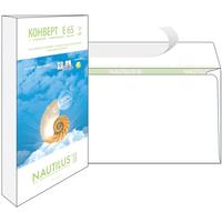 Конверт Nautilus Bong Е65 80 г/кв.м белый стрип с внутренней запечаткой  (25 штук в упаковке)