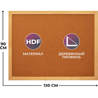 Доска 90х120 см Attache Economy HDF деревянная рама