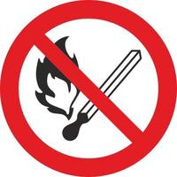Знак безопасности Запрещается пользоваться открытым огнем и курить пластик P02 (200х200х2 мм, пленка ПВХ)