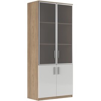 Шкаф для документов Asti (P) AST33951021 со стеклом (вяз/белый,  900х450х2056 мм)