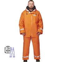 Костюм влагозащитный Fishermans полиэфир с ПВХ покрытием оранжевый с СОП  (размер 56-58, рост 170-176)