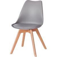 Стул обеденный TetChair Tulip 20221 серый (искусственная кожа, массив  дерева)