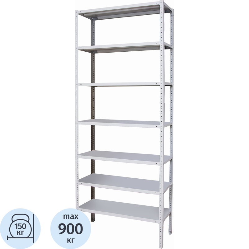 Стеллаж металлический Cobalt МС-257/400 (7 полок, 1000x400x2500 мм) – купить по выгодной цене в интернет-магазине | 1827152