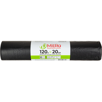 Мешки для мусора Mitra Professional 120 л черные (ПВД 40 мкм, 20 штук)