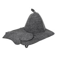 Набор для бани и сауны Hot Pot серый (шапка, коврик, рукавица)