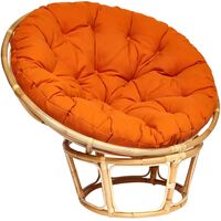 Кресло TetChair Papasan Eco оранжевое (ткань, ротанг)