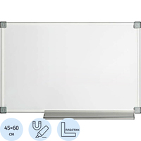 Доска магнитно-маркерная Attache (Attache Economy) Classic 45x60 см  односекционная с лаковым покрытием (полочка для маркеров)
