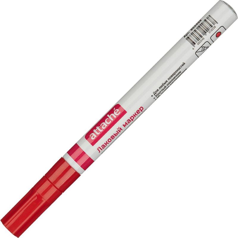 Маркер лаковый Attache 2 мм красный – выгодная цена – купить товар Маркер лаковый Attache 2 мм красный в интернет-магазине Комус