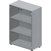 Шкаф для документов N/A/F/O EMMS564TNTI со стеклом (титан, 800х440х1180  мм)