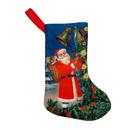 Новогоднее украшение Носок Дед Мороз разноцветное (16.5x24x0,5 см)
