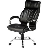 Кресло для руководителя Easy Chair Кресло EChair-516 RT чёрное  (рециклированная кожа с компаньоном, металл)