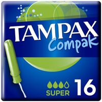 Тампоны гигиенические с аппликатором Tampax Compak Super Duo (16 штук в  упаковке)