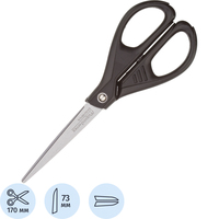 Ножницы 170 мм Maped Essentials Green с пластиковыми симметричными  ручками черного цвета 468010