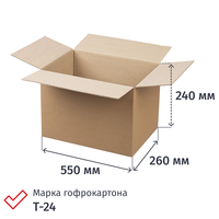 Гофрокороб 550x260x240 мм Т-24 профиль С бурый