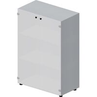 Шкаф для документов N/A/F/O EMMS564BLTI со стеклом (титан, 800х440х1180  мм)