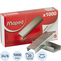 Скобы для степлера Maped №24/6 с цинковым покрытием (1000 штук в  упаковке,  324405)