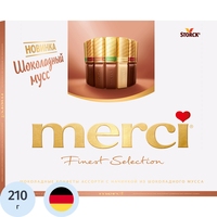Конфеты шоколадные Merci ассорти с шоколадным муссом 210 г