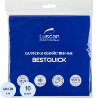 Салфетки хозяйственные Luscan Professional BESTQUICK микроволокно 38х40  см 140 г/кв.м голубые (10 штук в упаковке)