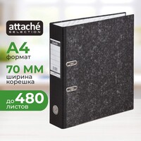 Папка-регистратор Bantex (Attache Selection) 70 мм чёрная бумага с  защитным уголком