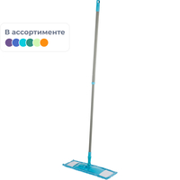 Швабра флаундер (плоская) насадка микрофибра 40x10 см телескопическая  рукоятка 67-120 см металл