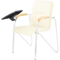 Конференц-кресло Easy Chair Samba CH бежевое/бук (экокожа,  металл  хромированный)